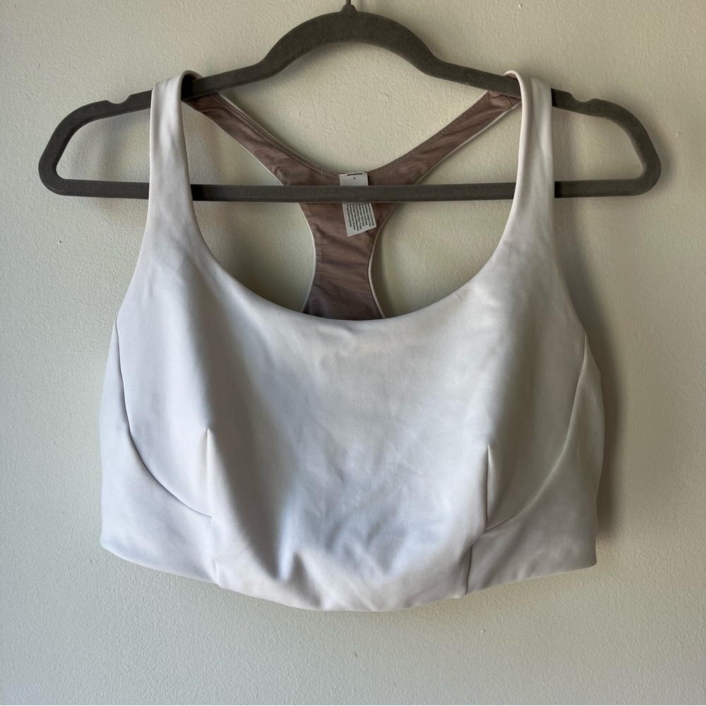 lululemon athletica White Sports Bra with Tan Racerback